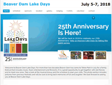 Tablet Screenshot of beaverdamlakedays.com